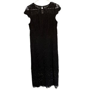 Kensie Black Floral Lace Sheath Dress Sleeveless Cocktail Party Size Small